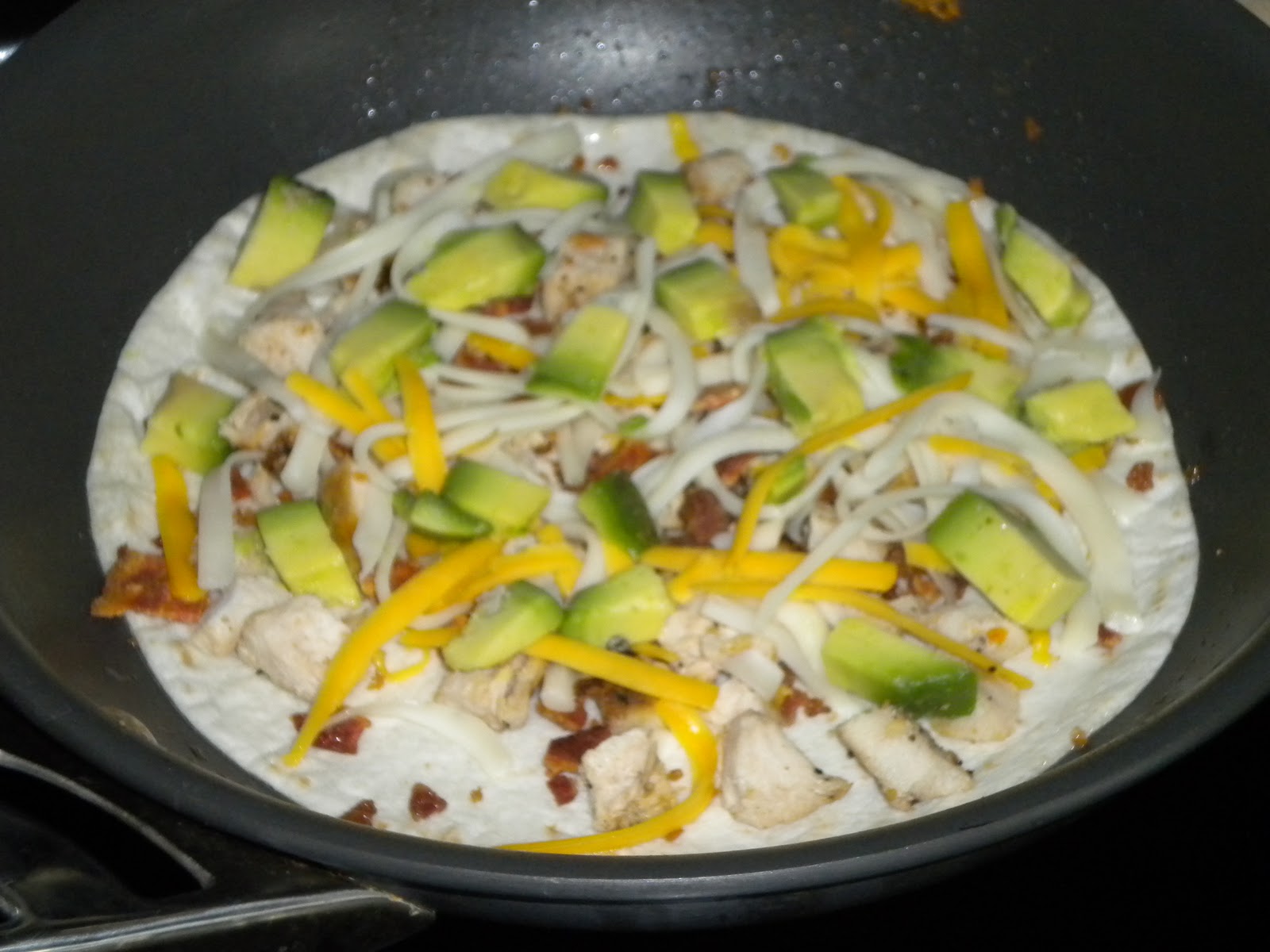 Simply Delicious Cheesy Chicken, Bacon and Avocado Quesadillas