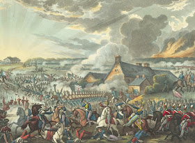The Battle of Waterloo from The wars of Wellington, a narrative poem by Dr Syntax, illustrated by W Heath & JC Stadler (1819)