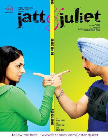 Poster Of Jatt & Juliet 2012 Punjabi 550MB DVDRip 720p ESubs HEVC Watch Online Free Download downloadhub.in