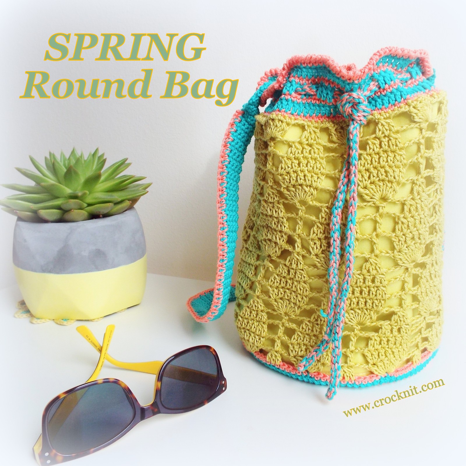 MICROCKNIT CREATIONS SPRING ROUND BAG Crochet Pattern