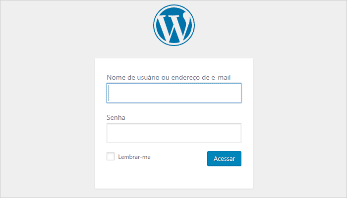 Acessando gerenciador Wordpress e fazendo login