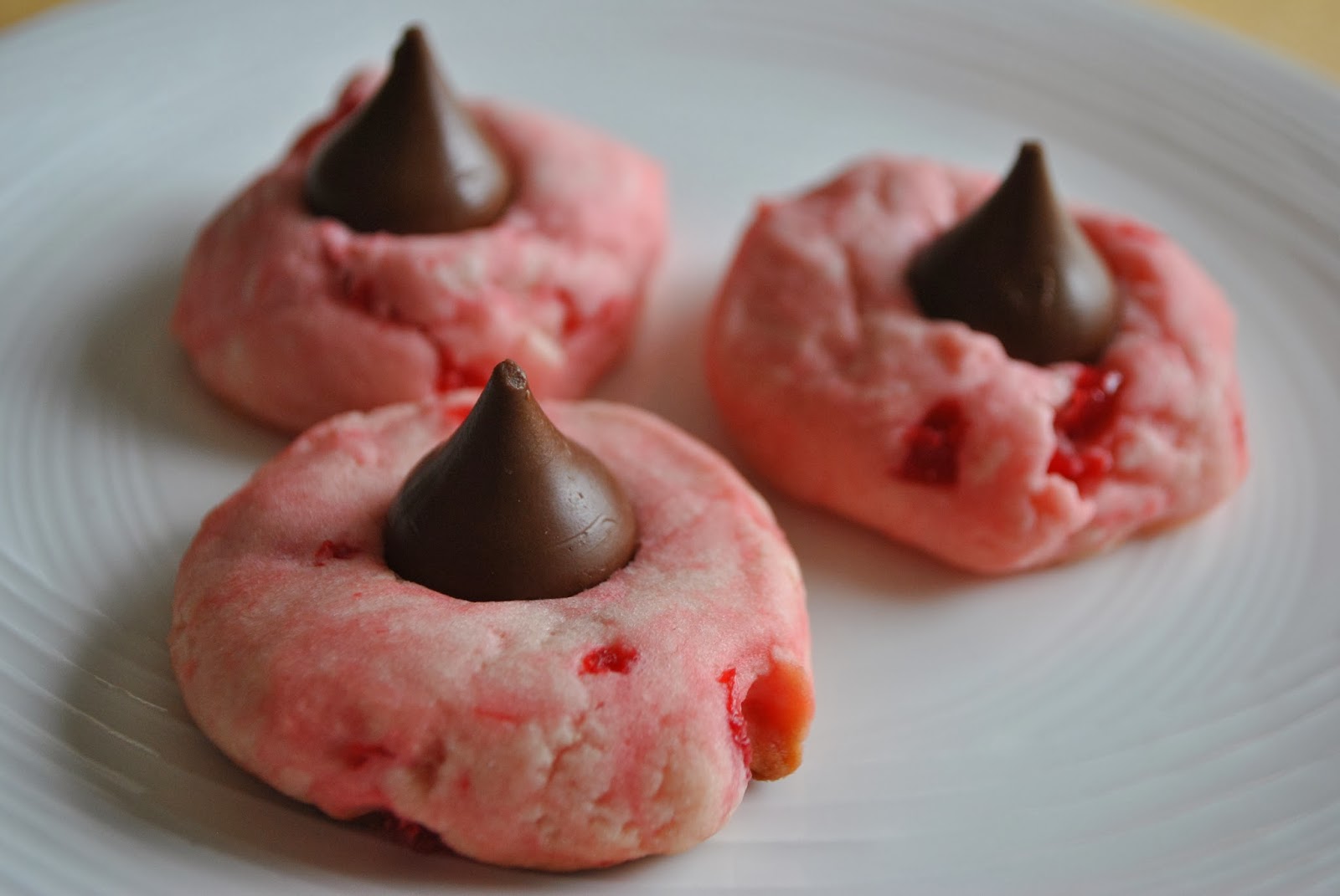 Lori's Lipsmacking Goodness Cheery Cherry Chocolate Kiss Cookies