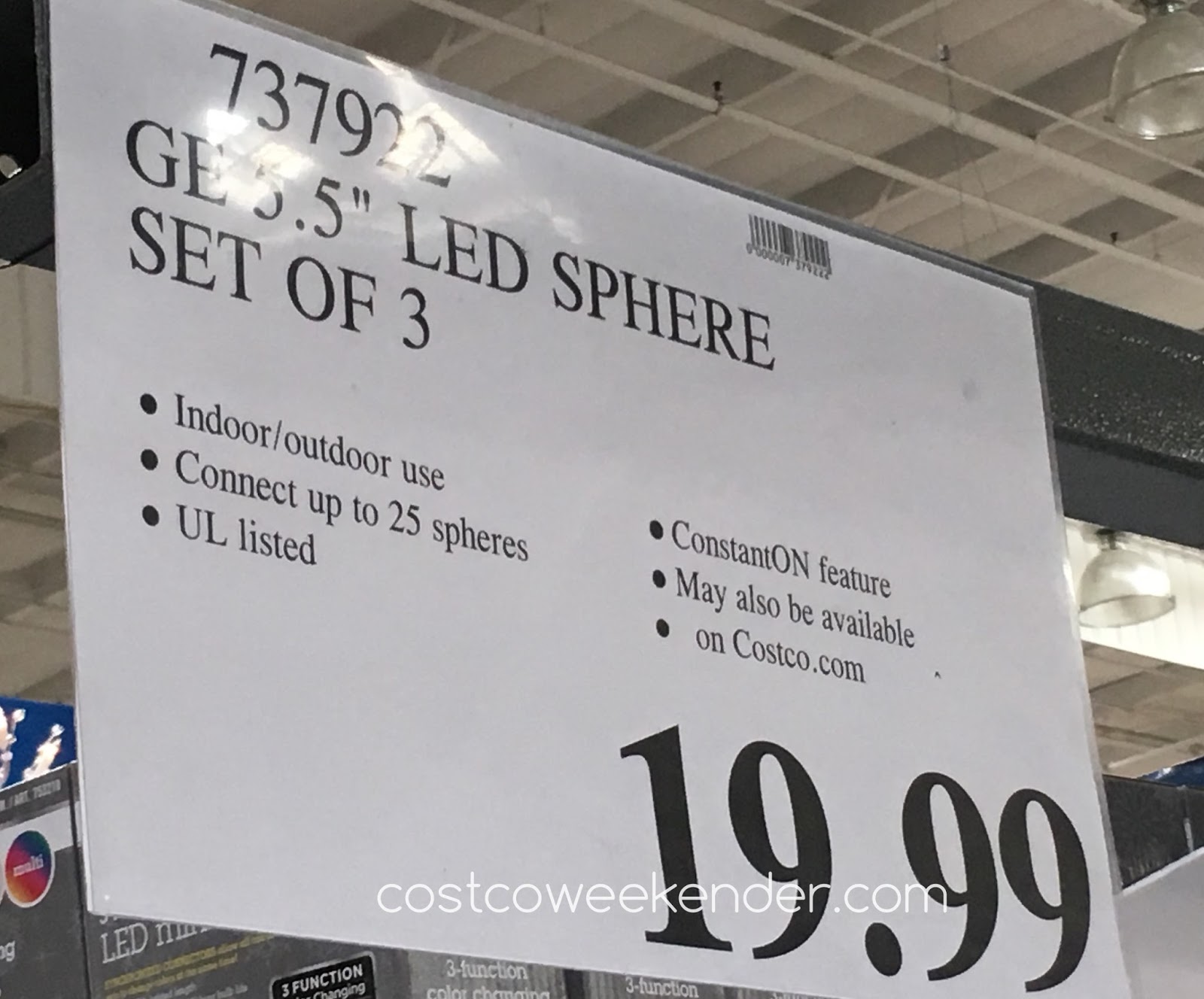 GE LED Spheres (set of 3) Costco Weekender