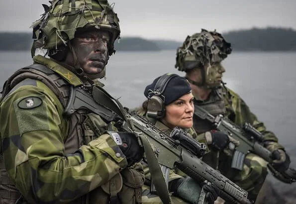 Crown Princess Victoria visited the 1st Marine Regiment (Amf 1) at the Berga Naval Base in the archipelago of Stockholm