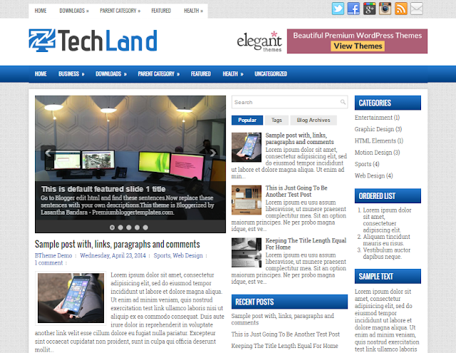 TechLand Blogger Template