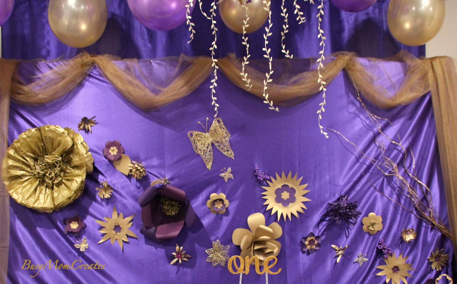 Royal purple and gold baby cheap shower decorations