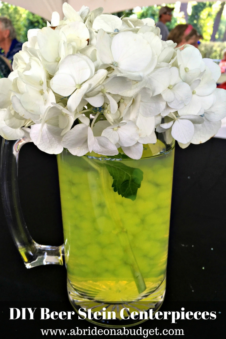 A Bride On A Budget DIY Beer Stein Centerpieces