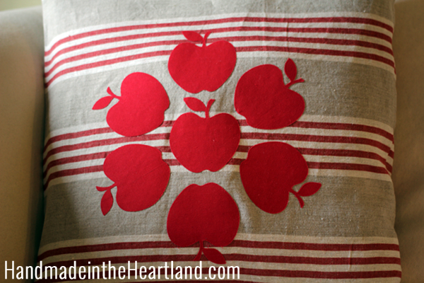 DIY Apple Envelope Throw Pillow