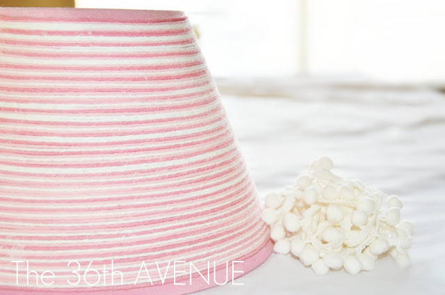 DIY lamp makeover using yarn. This home decor idea is great to turn your old lampshades into new and trendy home decor accents. 
