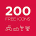 200 أيقونة مجانا ~ Free Vector Icons for Illustrator (Ai)