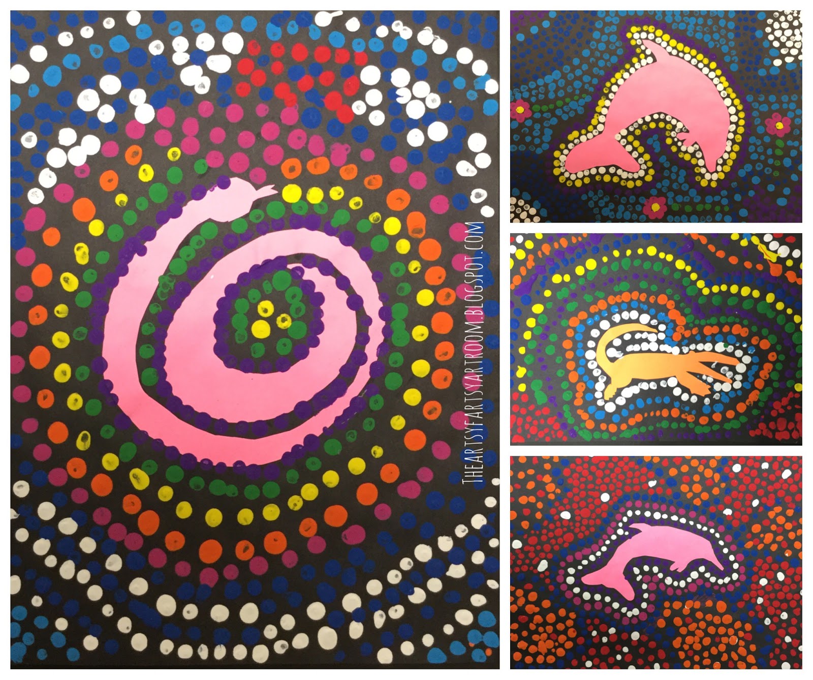The Artsy Fartsy Art Room: 3rd Grade Australian Aboriginal Dot Art