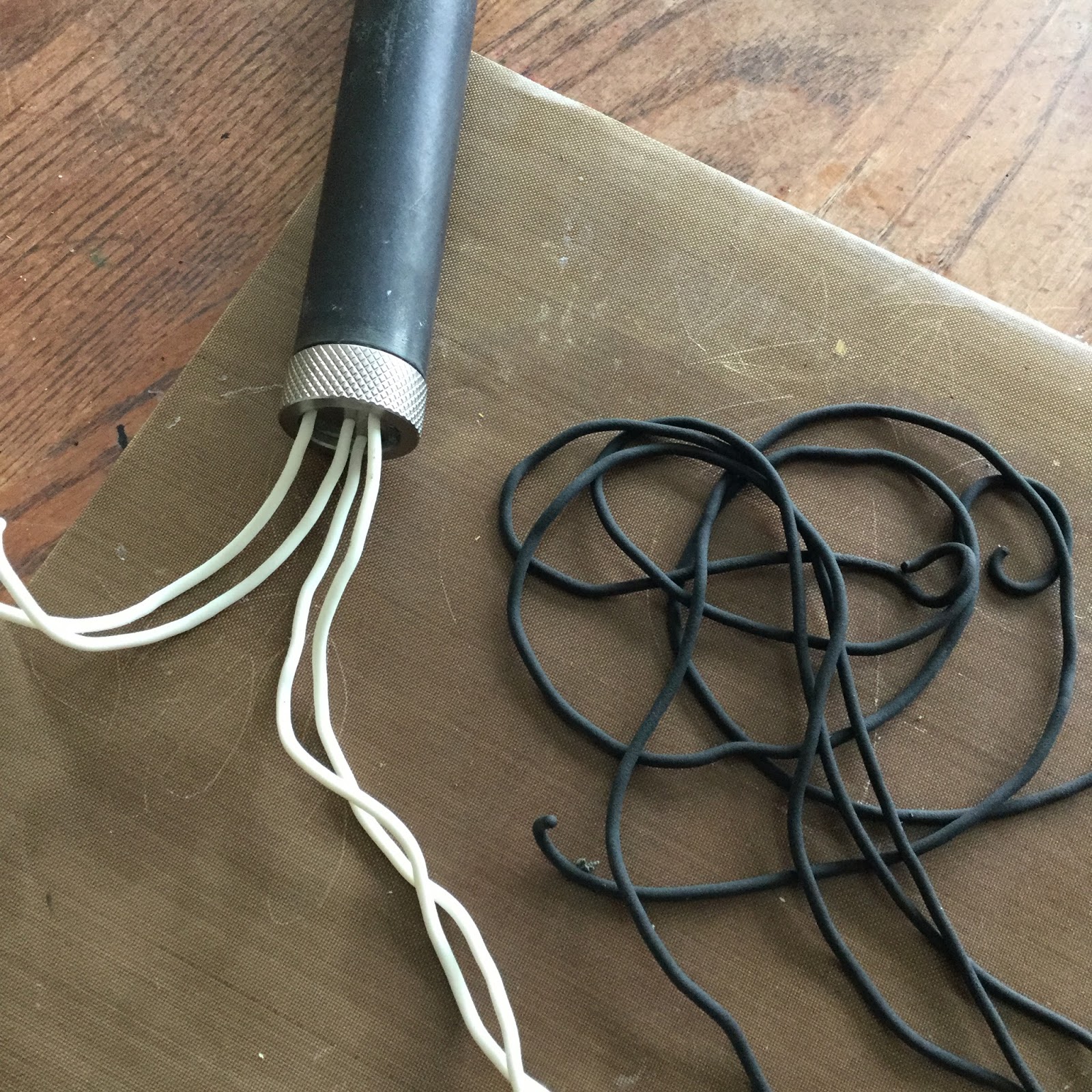 Black & White Twisted Coil Polymer Clay Pendant