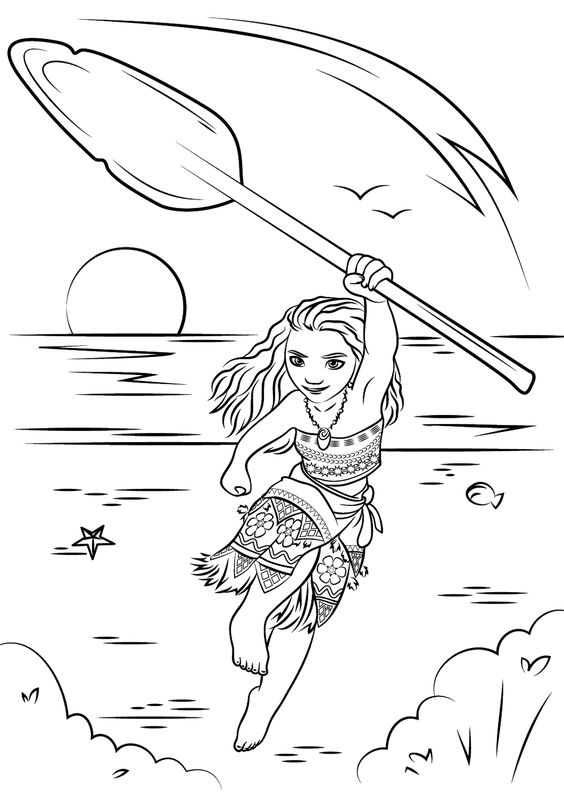 Folhas Para Colorir Gigante Com Giz De Cera Moana 16 Folhas Moana Maui Heihei E Pui Para Colorir Colorir Org