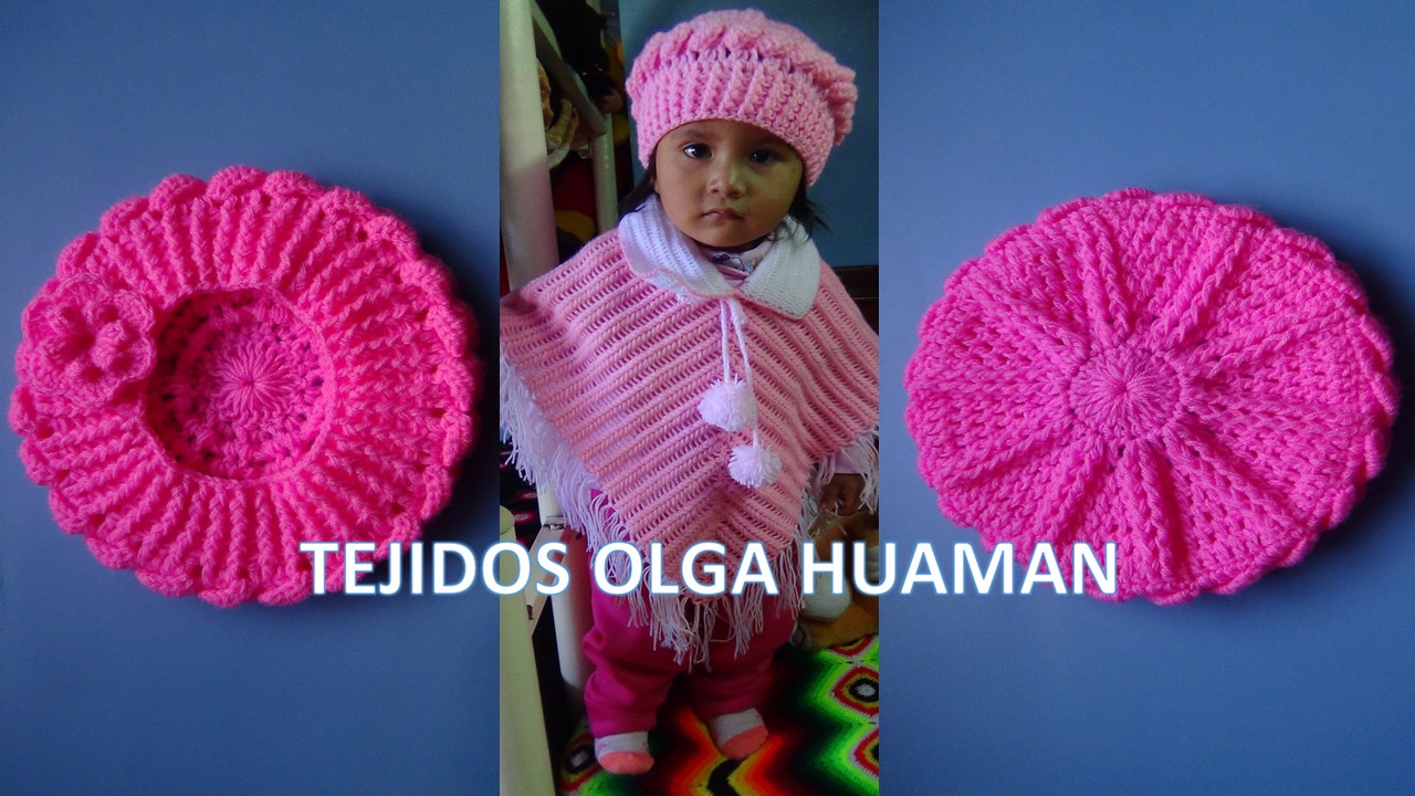 TEJIDOS OLGA Boina a crochet para bebe o niña