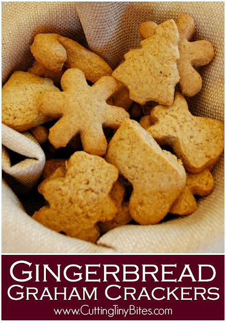 Gingerbread Graham Crackers- Healthy Christmas snack for kids.  Not-too-sweet cookie that you can feel good about giving to your kids.  Great for class parties!