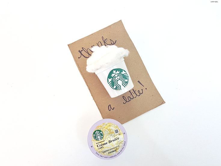 Starbucks is the best and so are your friends, say thank you with this ADORABLE DIY thank you card made mostly from recycled Starbucks Keurig products! #StarbucksCoffeeBlogger