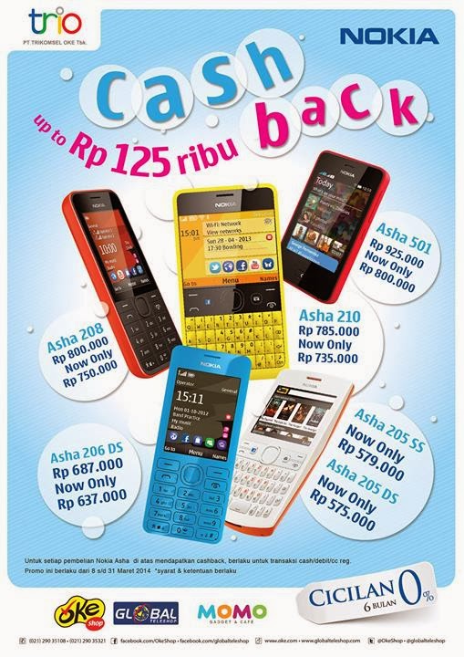 Nokia Asha CashBack Hingga Rp 125.000 Nokia Asha CashBack Hingga Rp 125.000