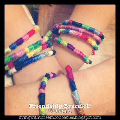 Friendship Bracelet Tutorial by livingwiththreemoonbabies.blogspot.com