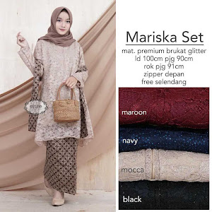 Kebaya Setelan Brukat Marissa Set Mocca