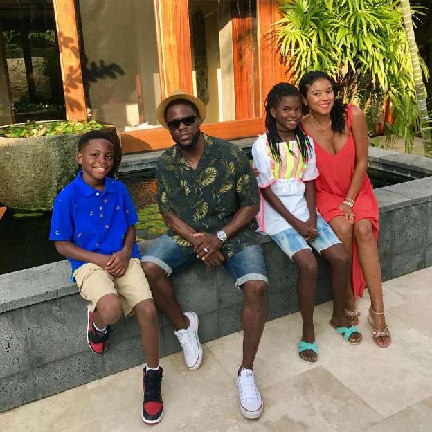 Kevin Hart Glowing Vacation Pics With Dad and Pregnant Wife Eniko ...