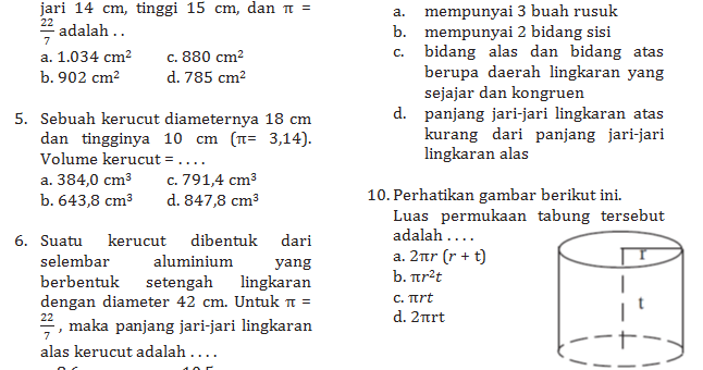 Contoh Latihan Soal: Soal Ulangan Matematika Kelas 6 Tentang Bangun Ruang