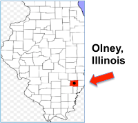 Map of Illinois showing location of the city of Olney. Map of Illinois showing location of the city of Olney.