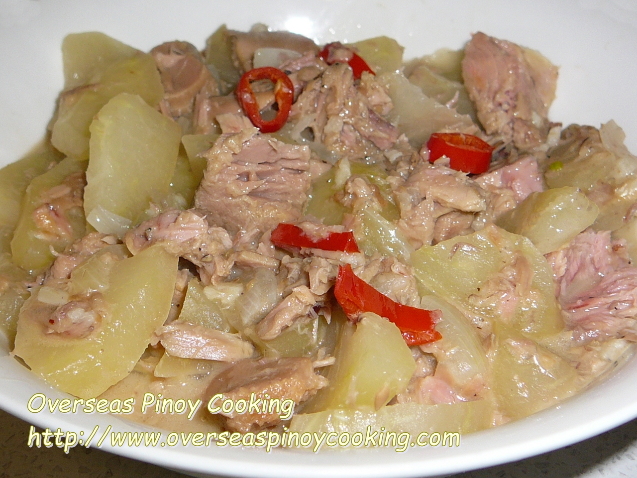 Ginataang Papaya with Canned Tuna