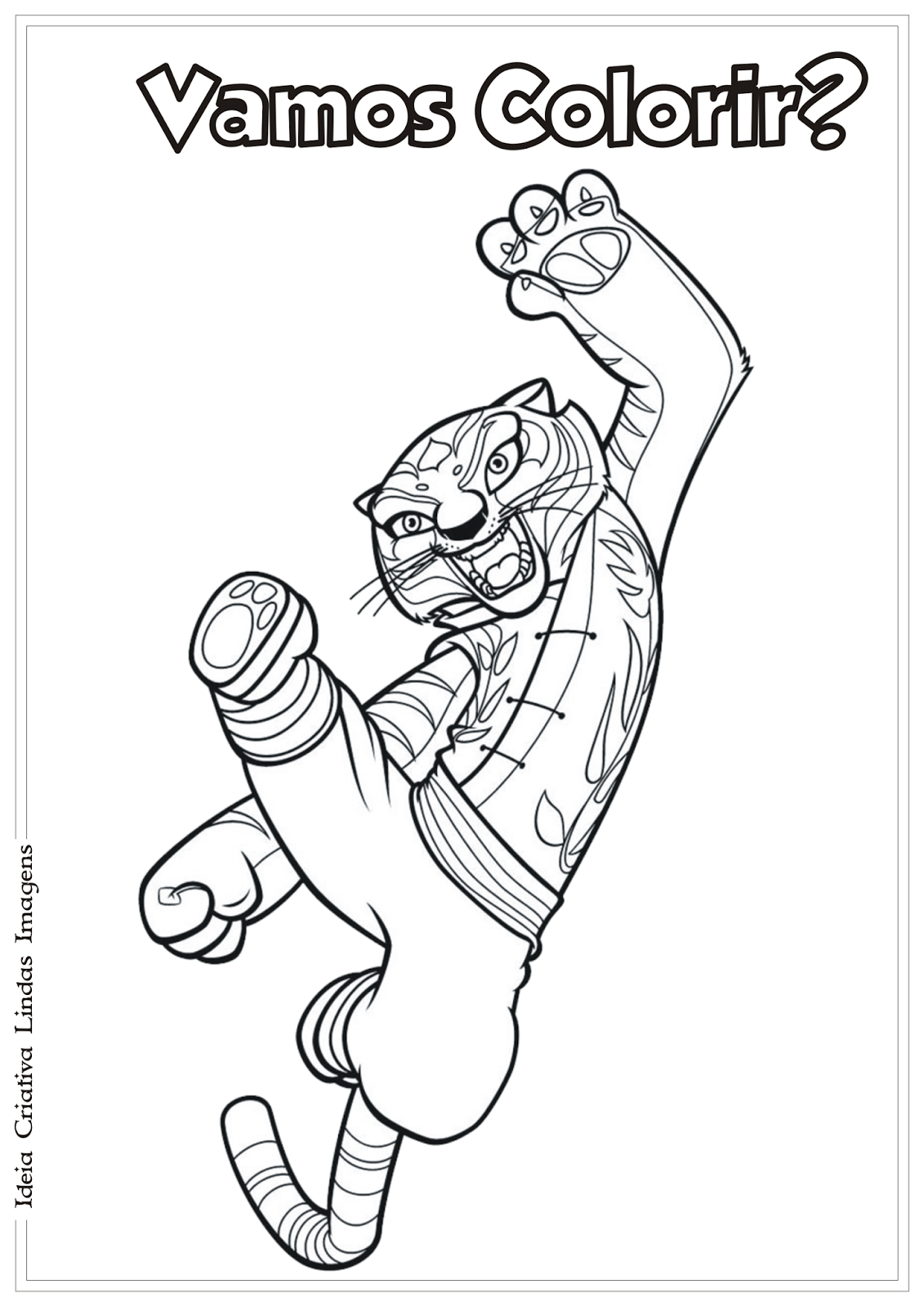 Imagem de panda Kung Fu para imprimir e colorir - Kung Fu panda