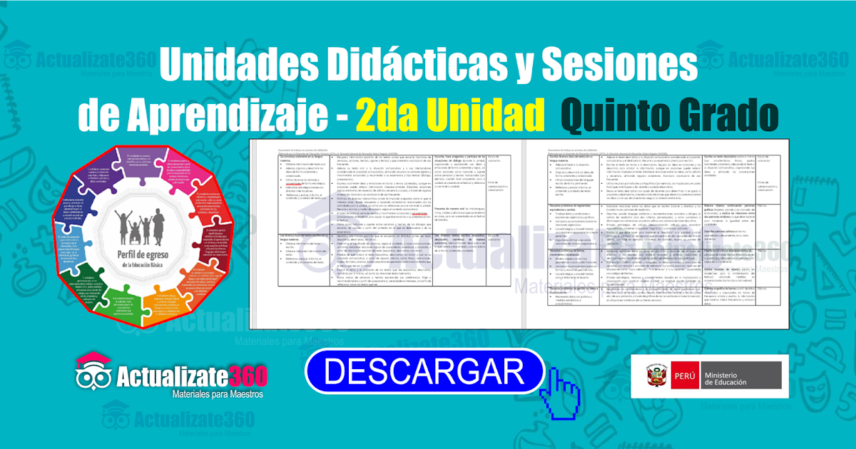 Unidades Didácticas y Sesiones De Aprendizaje 2da Unidad QUINTO