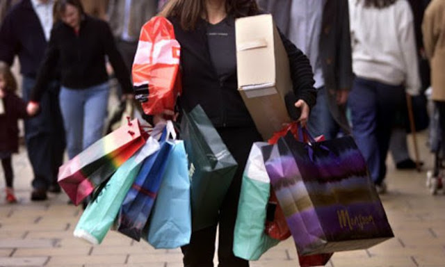 Shopping Woman carrying shopping bags