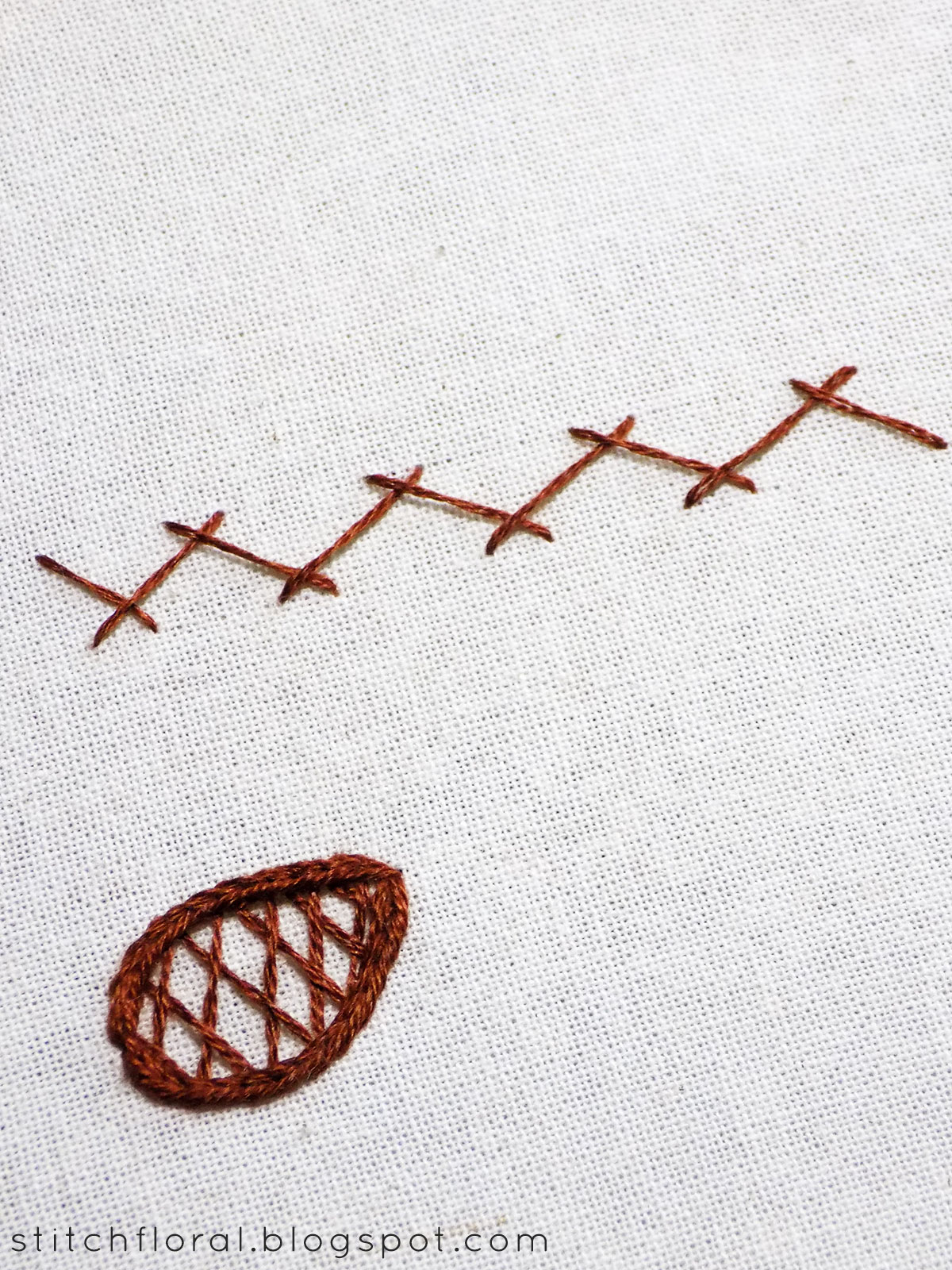 How to work herringbone stitch Stitch Floral