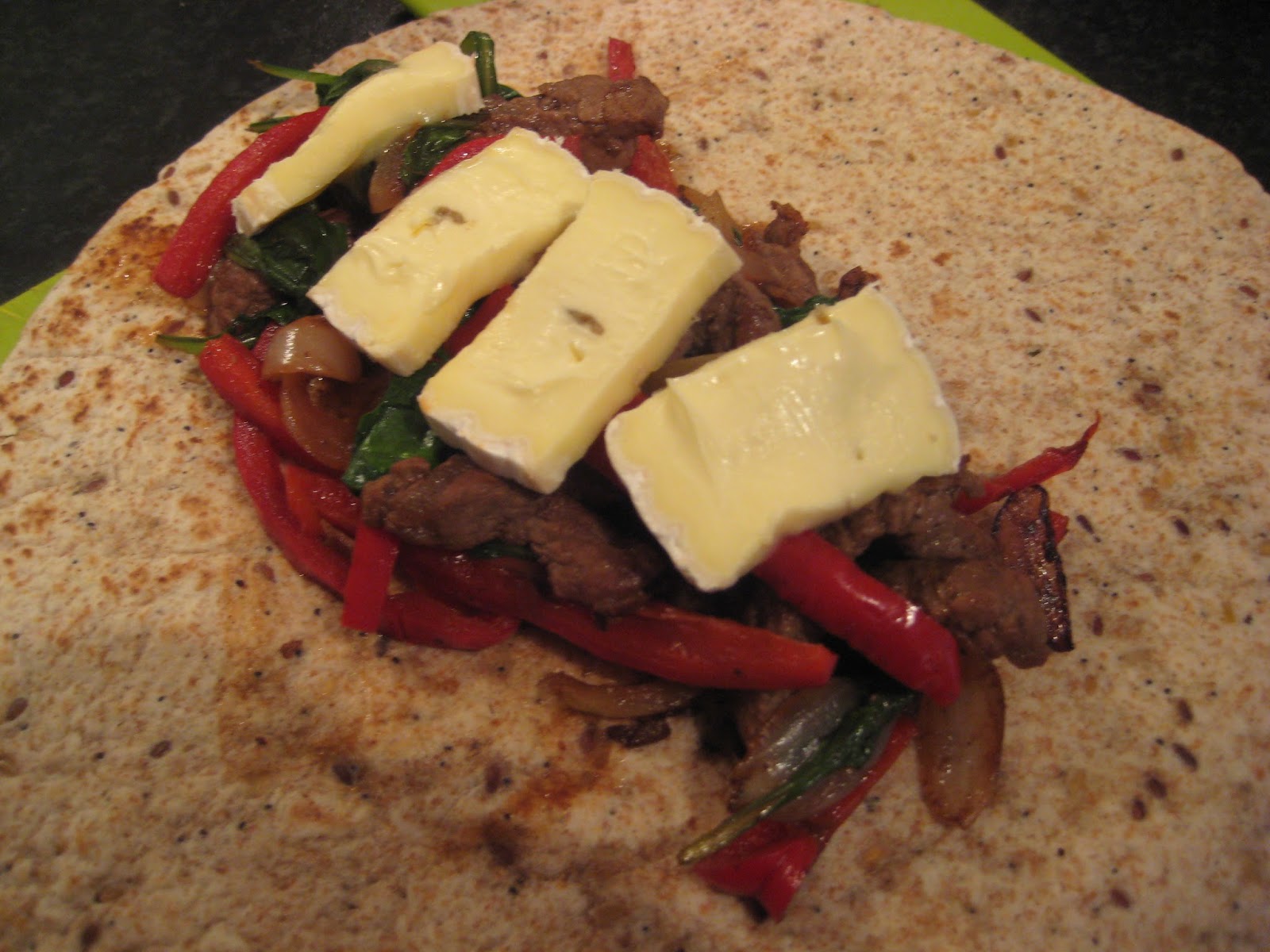 Lemon and Cheese Crispy Steak and Blue Cheese Wrap