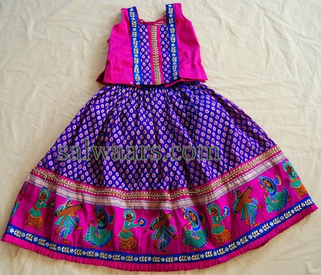 Kalamkari Work Kids lehenga - Indian Dresses
