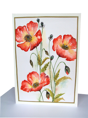 three, trio, poppies, blooms,spring,painting,garden,buds,petals,floral