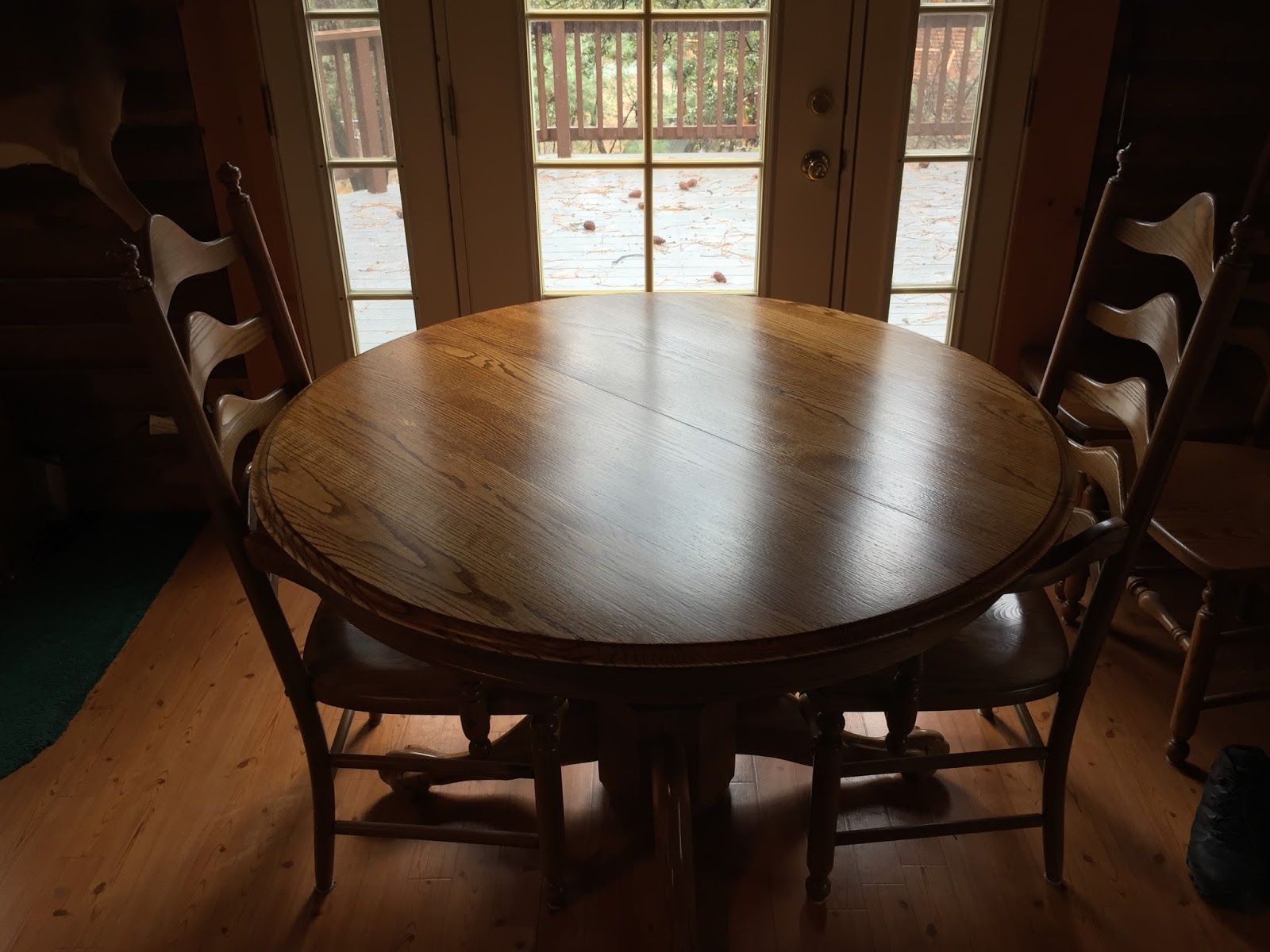 Eclectic Breakfast Refinishing An Oak Table Top