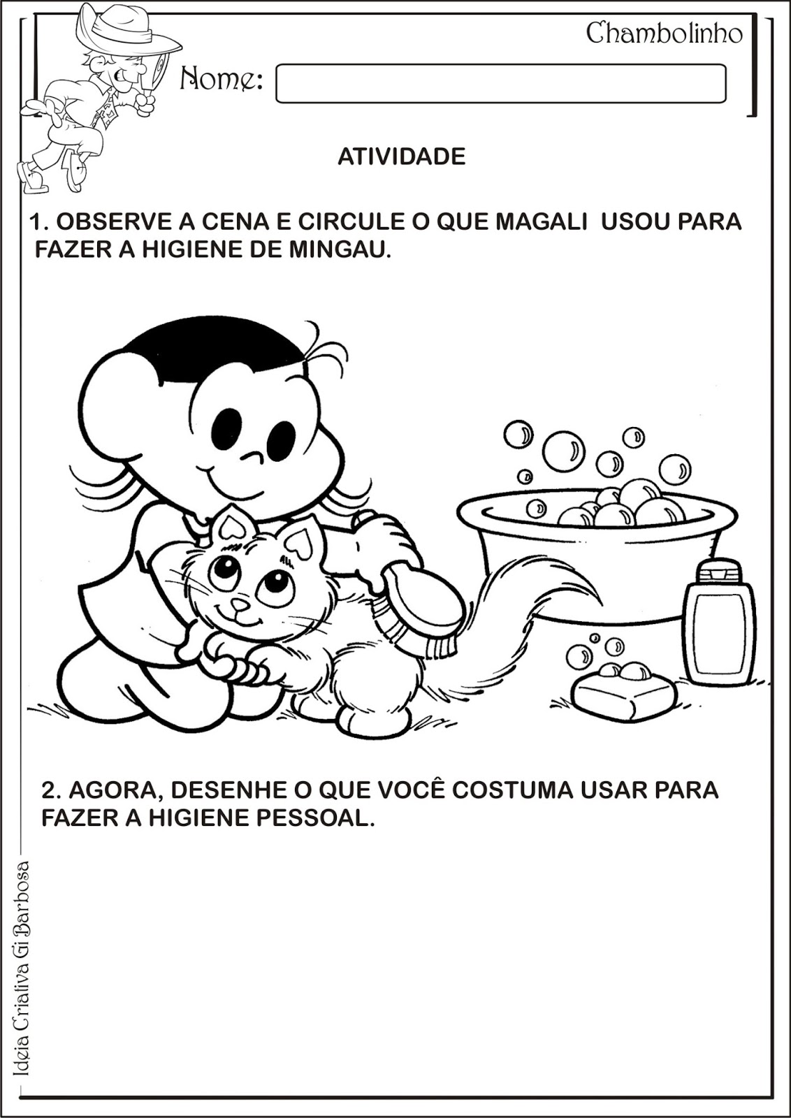 Atividade De Higiene Pessoal Educação Infantil. 