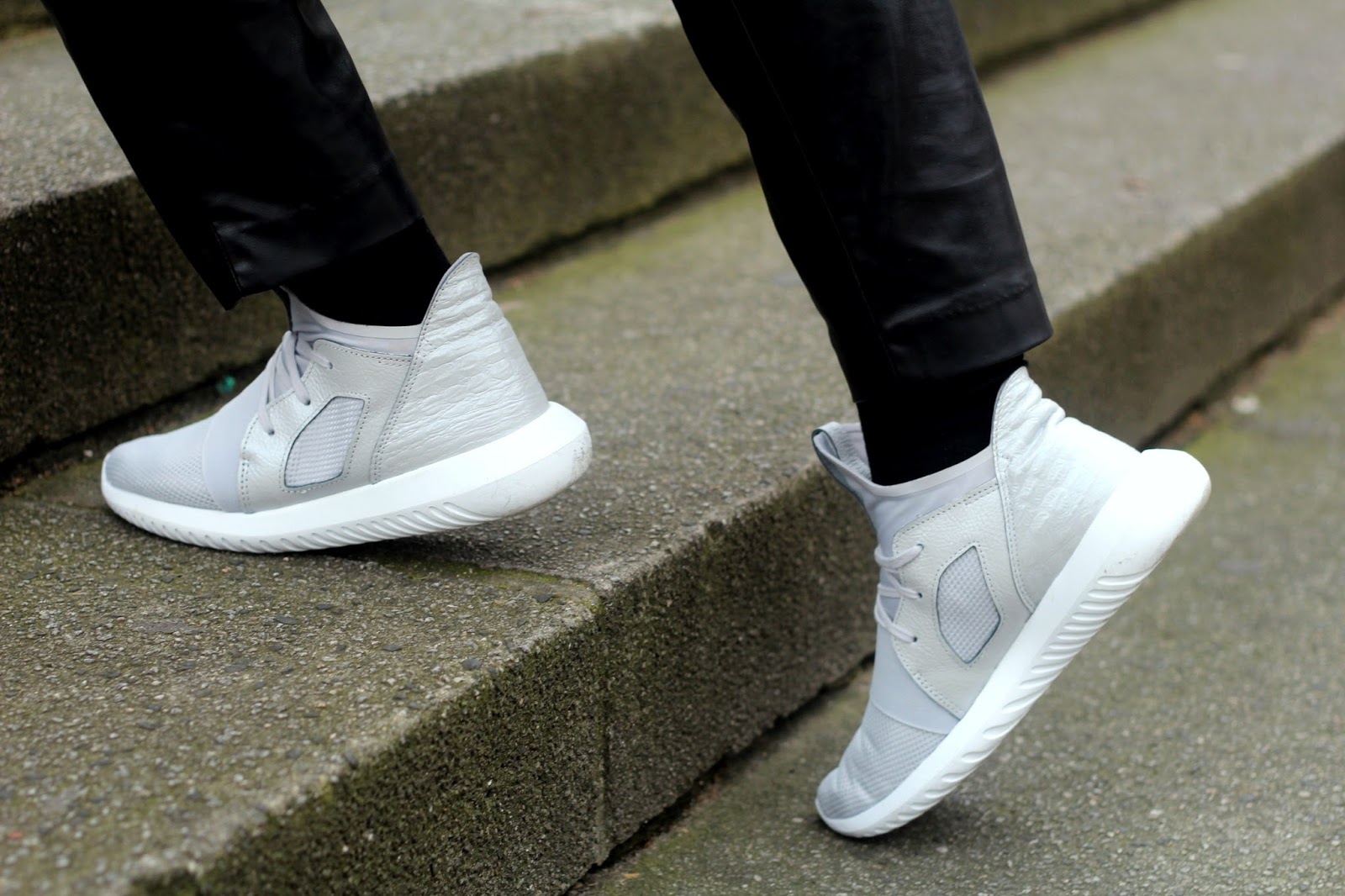 tubular defiant shoes on feet