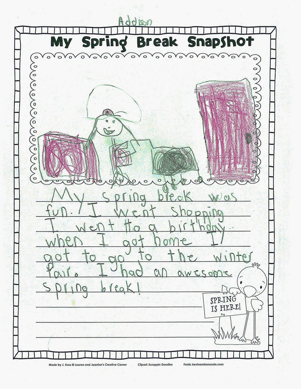 The Passionate Educator a blog by Mrs. Obach Spring Break Snapshot!