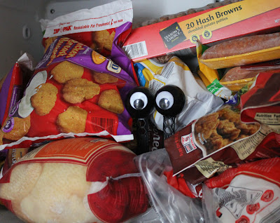 googly eyes hiding in the freezer