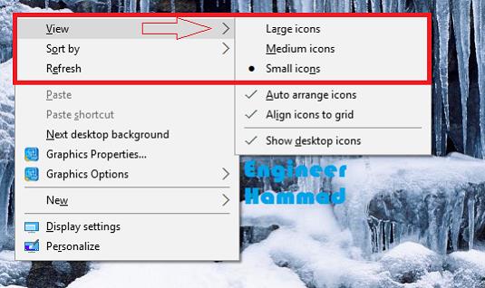 change desktop icon size