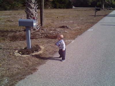 Baby Walking To Mailbox