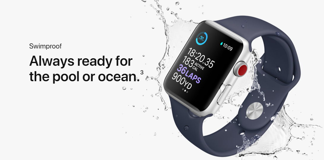 is apple watch waterproof series 3