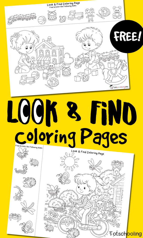 Look Find Coloring Pages Totschooling Toddler Preschool 