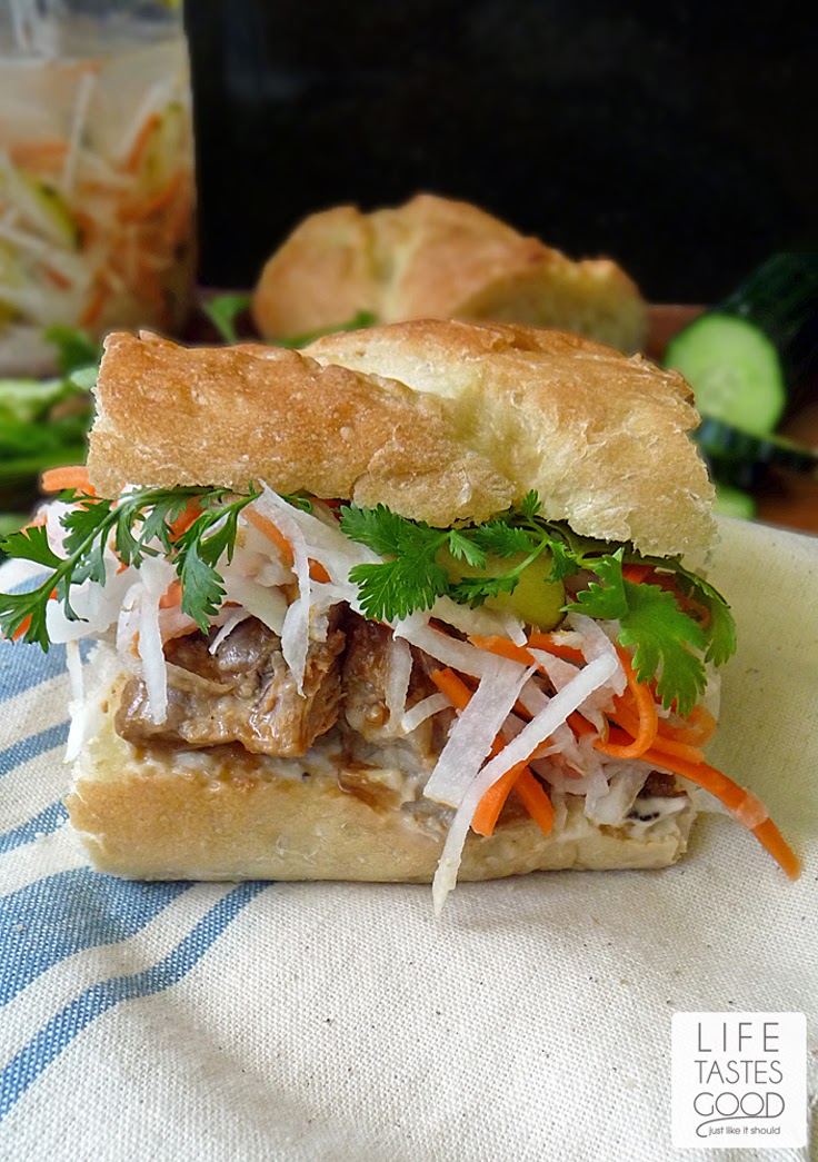 Vietnamese Pork Sandwich Recipe-Banh Mi | by Life Tastes Good is love at first bite! #PickledVegetables #Asian