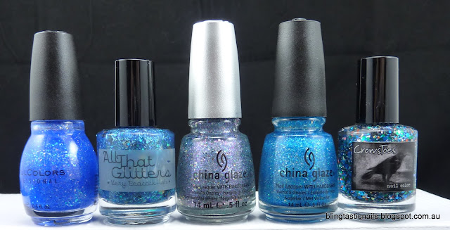 Blue Glitter nail polishes