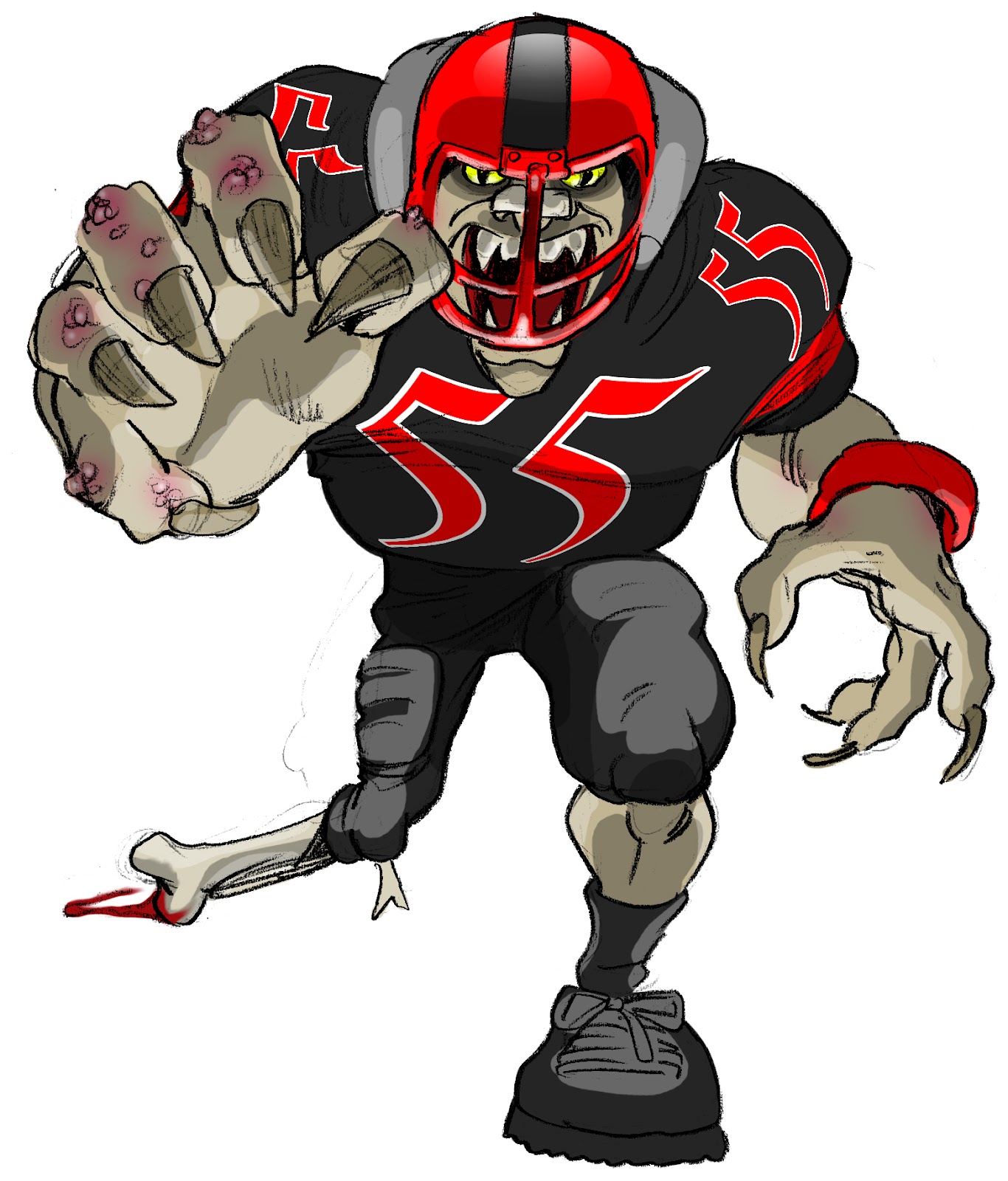 zombie football player coloring pages - photo #30