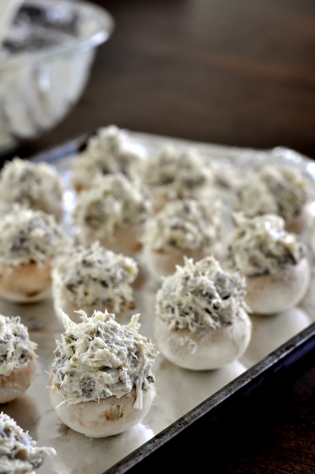 Stuffed Mushrooms with Sausage and Crab Meat | Taste As You Go #JDCrumbles