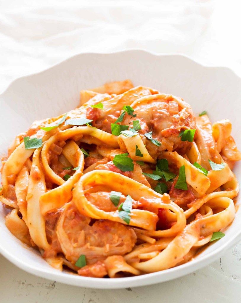 Pasta a la Vodka con Camarones Mil Recetas de Cocina