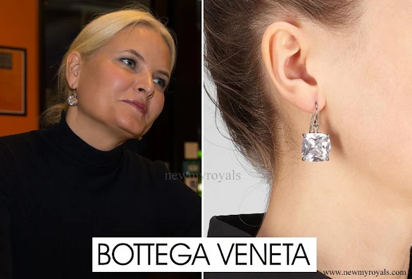 Crown Princess Mette Marit jewelry - Bottega Veneta Oxidized zircon earrings
