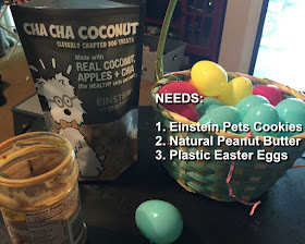 Einstein Pets cookiers, Easter eggs, peanut butter.